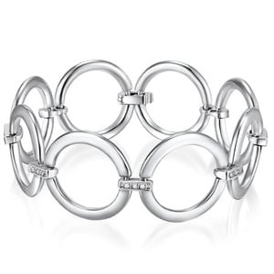 Bracelet silver embellished with swarovski crystals® white Rafaela Donata