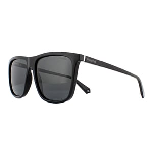 Polaroid Square Mens Black Grey Polarized Sunglasses