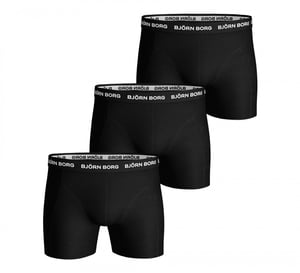Björn Borg Onderbroeken 3-Pack Boxers Solids Zwart Zwart