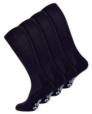 Mens Knee High Diabetic Socks | Dr.Socks | Extra Wide Loose Long Bamboo Socks for Swollen Legs - Black