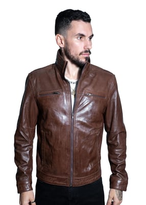 Heren klassiek leren bikerjack-Caracas