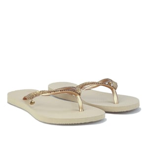 Women's Havaianas Slim Metal Mesh Flip Flops in Sand