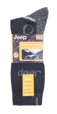 JEEP - 4 Pairs Mens Anti Blister Thick Cushioned Luxury Boot Socks