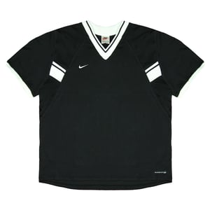 Nike Dri-Fit Tränings T-shirt Kortärmad V-Neck Svart Dam Gym Topp 229326 010