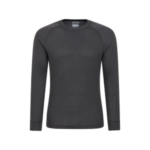 Mountain Warehouse Mens Talus rundhalsad långärmad termotröja med rund hals (Charcoal)