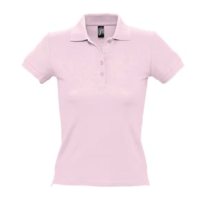 SOLS Vrouwen/dames Mensen Pique Korte Mouw Katoenen Poloshirt (Lichtroze)