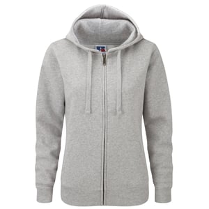 Russell Dames Premium Authentieke Hoodie met rits (3-laagse stof) (Licht Oxford)