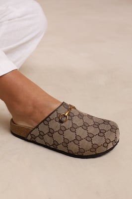 Wheres That From Womens 'Dublin' Open Back Slip On Loafer With Gold Detail