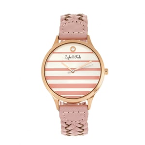 Sophie & Freda Tucson horloge met leren band en Swarovski-kristallen