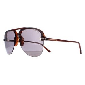 Tom Ford Aviator Mens Shiny Light Brown Smoke Terry 02 FT1004