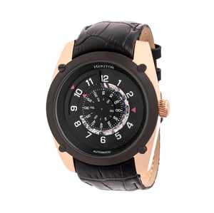 Heritor automatisch Daniels semi-skelet horloge met leren band