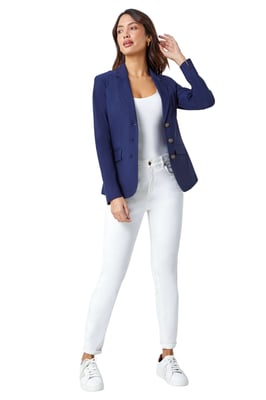 Button Detail Stretch Blazer