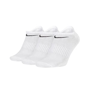 Nike SX7678 Unisex Everyday Lightweight Training No Show Socks White 3 Pair