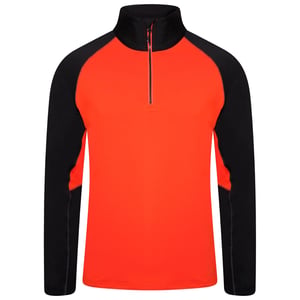 Dare 2B Mens Fuser Core Stretch Half Zip Thermal Top (Amber Glow/Black)