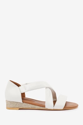 Wheres That From Womens 'Hummingbird' Low Wedge Shoes With Cross Over Strap