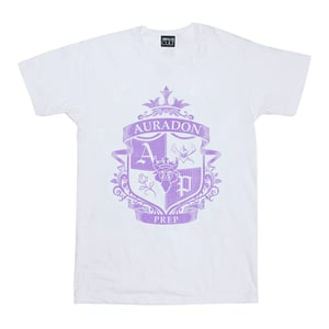 Disney Girls The Descendants Auradon Prep Crest Cotton T-Shirt (White)