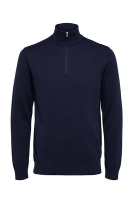 SELECTED HOMME gemêleerde fijngebreide schipperstrui SLHBERG navy blazer