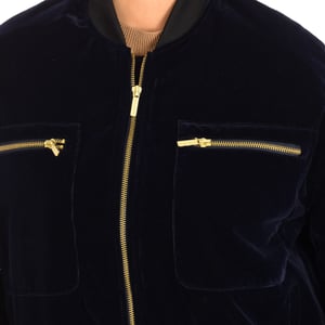 ESTHER velvet effect coat with zipper closure 17F2OU13 woman
