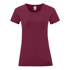 Fruit Of The Vrouwen / Dames Iconische T-Shirt (Bourgondië)