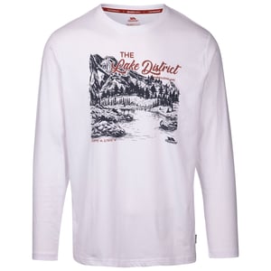 Trespass Mens Chira Printed Long-Sleeved T-Shirt (White)