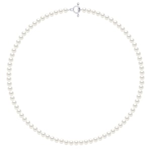 Necklace of Real Cultured Freshwater Pearls Semi Round 6-7 mm