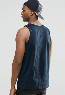 Nike Embroidered Swoosh Mens Athletic Gym Vest Tank Top in Navy