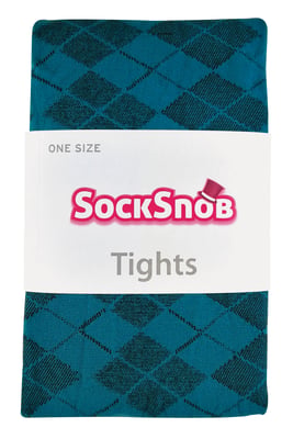 Sock Snob - Färgade 80 denier ogenomskinliga mode-strumpbyxor för damer - Argyle