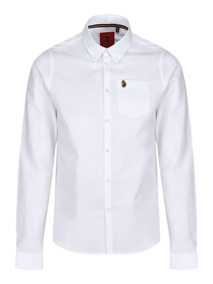 Luke 1977 Telford Tailored Fit Smart Shirt White