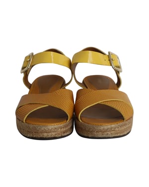 Fendi Cross Ankle Strap Sandals in Multicolor Patent Leather