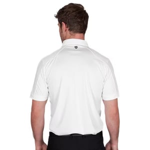 Island Green Mens Topstitched Golf Polo Shirt (White)