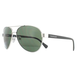 Calvin Klein Aviator Mens Silver Green Zonnebril