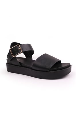 Where's That From Womens 'Phoenix' Classic Flat Sandals With Strap And Buckle Detail
