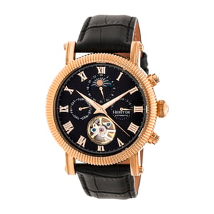 Heritor Automatische Winston Semi-Skelet Leather-Band Horloge
