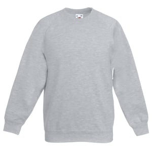 Fruit Of The Loom Kinderen Unisex Raglan mouwen Sweatshirt (Heather Grijs)