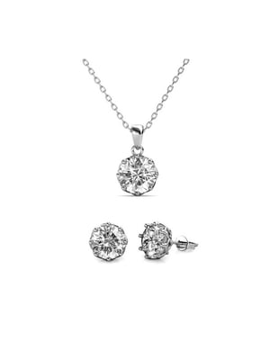 Lily Set - Silver och kristall