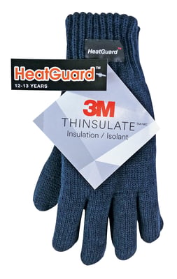 Thinsulate - Childrens Knitted Gloves | Boys Thermal Winter Gloves - Blue