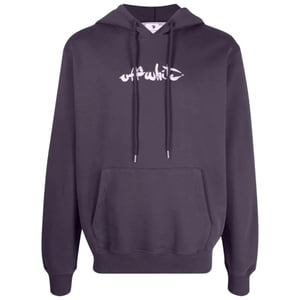 Off-White Paint Arrow Logo Slim Fit Aubergine Purple Hoodie