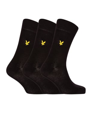Lyle & Scott 3 Pack Socks in Black