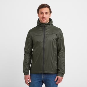 Craven Mens Waterproof Packaway Jacket Dark Khaki