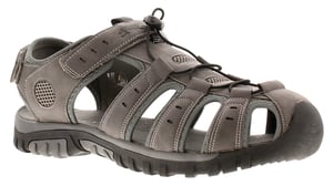 Mens Walking Sandals Stone Closed Toe Fisherman Touch Fasten Toggle Grey
