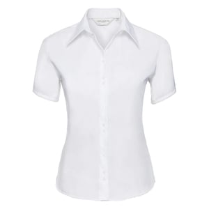 Russell Collection Dames/Dames Ultimate Non-Iron Shirt met Korte Mouwen (Wit)
