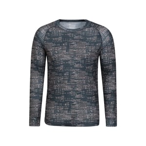 Mountain Warehouse Heren Talus Bedrukte Thermo Top met Lange Mouwen (Zwart)