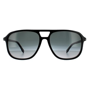 Hugo Boss Aviator Mens Shiny Black Grey Gradient Sunglasses