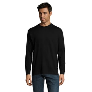 SOLS Heren Monarch T-shirt met lange mouwen (Diep zwart)