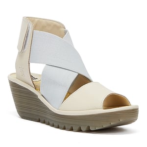 Fly London Yuba Womens Off White Sandals