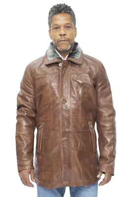 Heren lederen trenchcoat-Aleppo