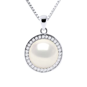 Ketting - Echte Gekweekte Zoetwaterparel Knop 10-11 mm