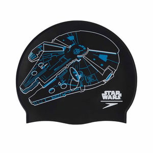 Speedo Star Wars Millenium Falcon Slogan Print Svart/Blå Badmössa 8 08385D675