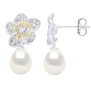 Oorbellen - Sieraden Zilver - Echte Cultuur Zoetwaterparels Pare 9-10 mm
