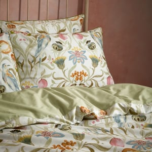 EW by Edinburgh Weavers Liberty Floral Birds Luxury Cotton Duvet Cover Set
